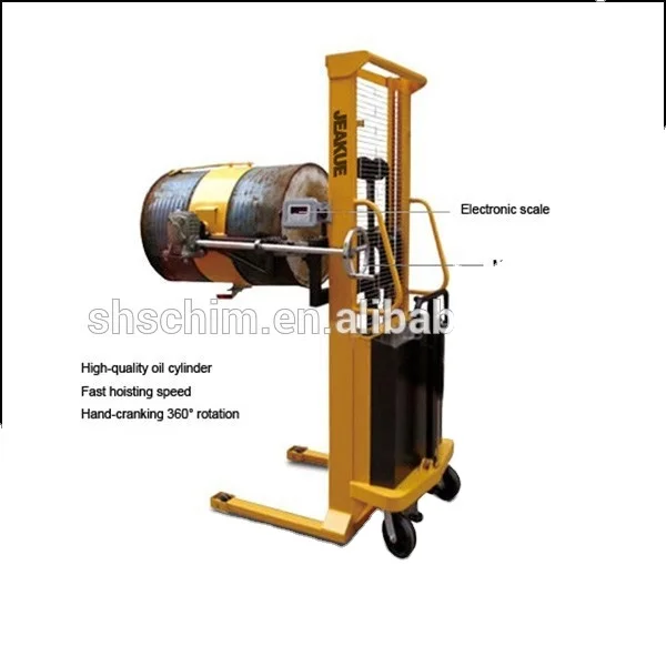 500 кг электрическая подъемная электрическая вращающаяся полуэлектрическая масляная барабанная тележка с электрическими весами
