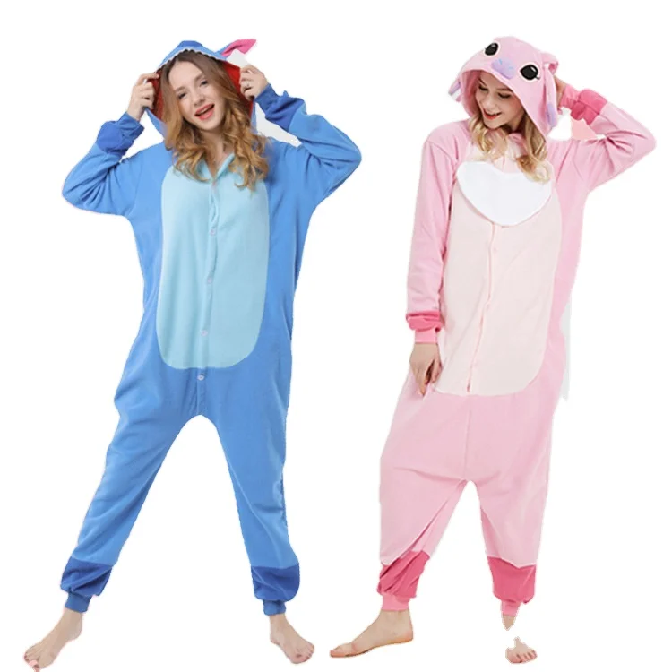 
New Arrivals Women Pajamas Adult Animal Cartoon Fleece Jumpsuit Pajamas 