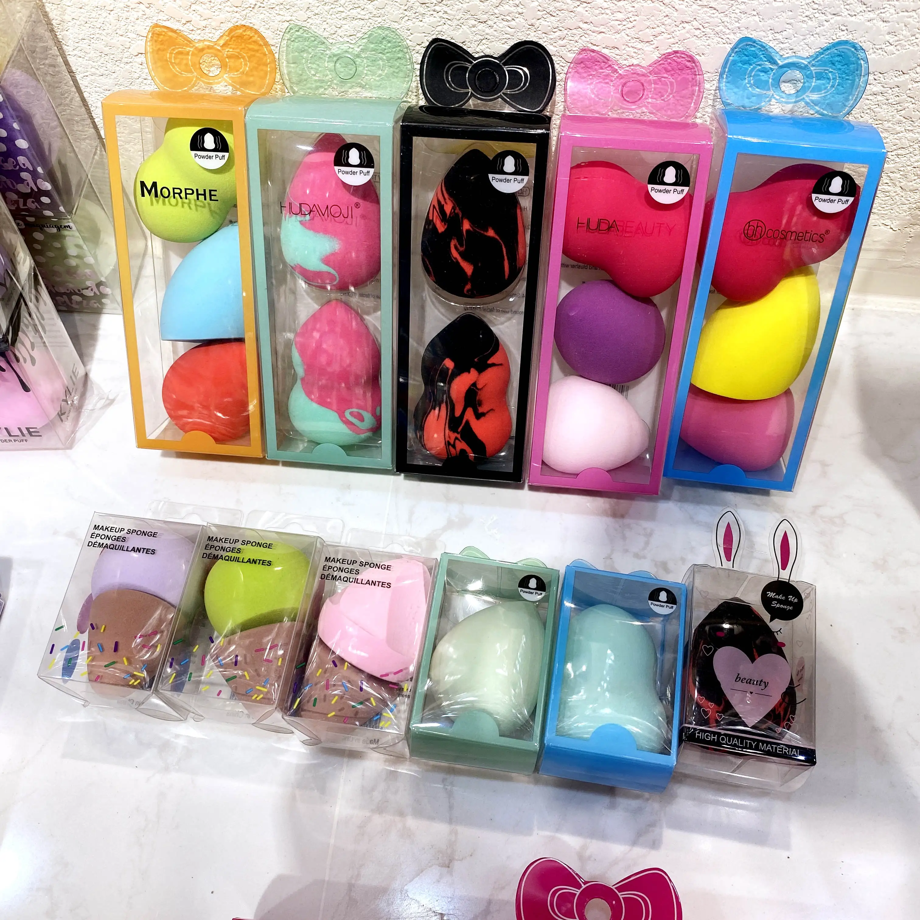 Wholesale makeup esponja facial sponge set blender beauty foundation Logo Private Label powder puff cosmetic packaging