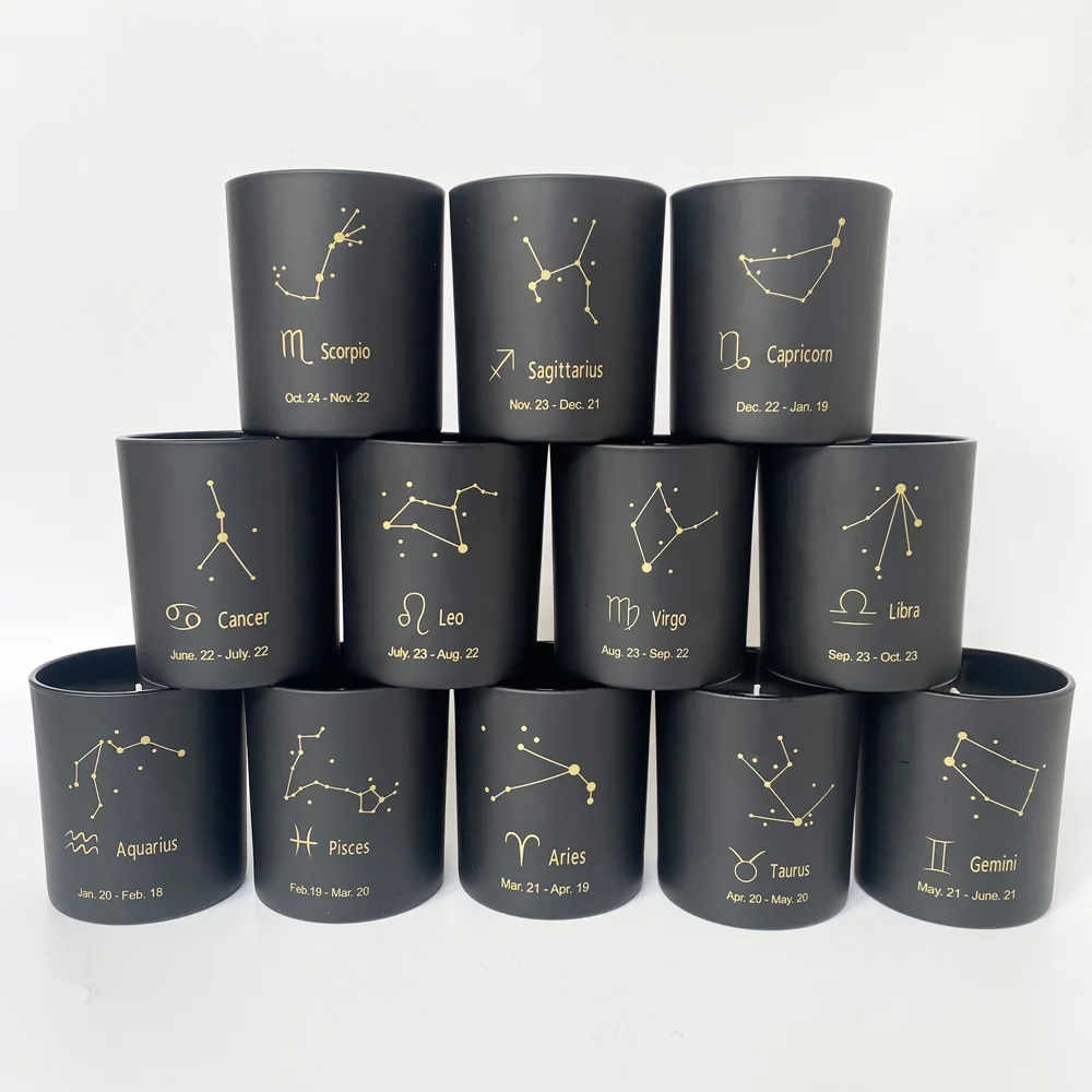 Custom Wholesale candle wax birthday pillar scented luxury candles bulk outdoor cheap Aromatherapy black custom Gemini candles