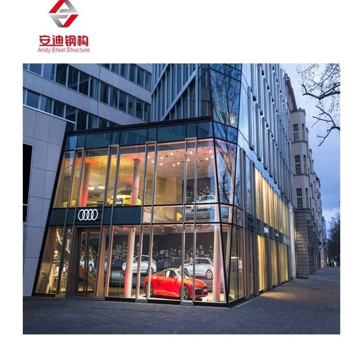 Modern Design Prefabricated Steel Structure Car Showroom Car Exhibition Hall Building Metal Structure Construction