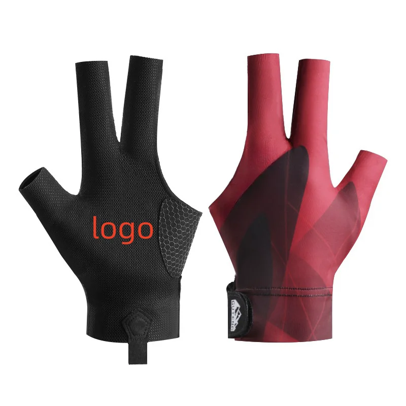 OEM Durable Breathable 3-Finger Billiard Gloves left or right hand pool cue gloves