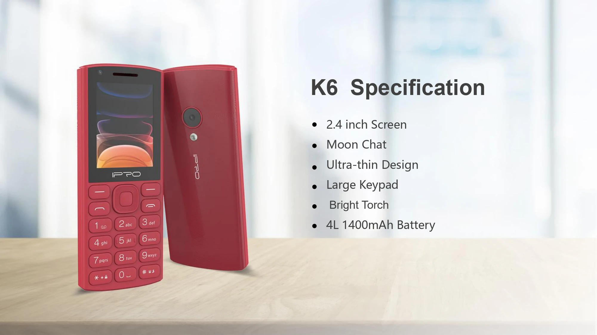 IPRO mobile phones original 2.4inch 4G Feature Phone keypad phone Dual SIM 1400mAh Battery Wireless FM Radio