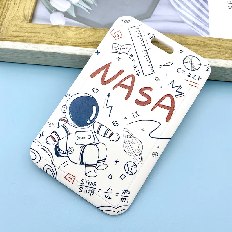 2022 hot selling ID Badge Holder Cute Credit Card Case Neck Pouch Lanyard with Cartoon Shield for Students Tee