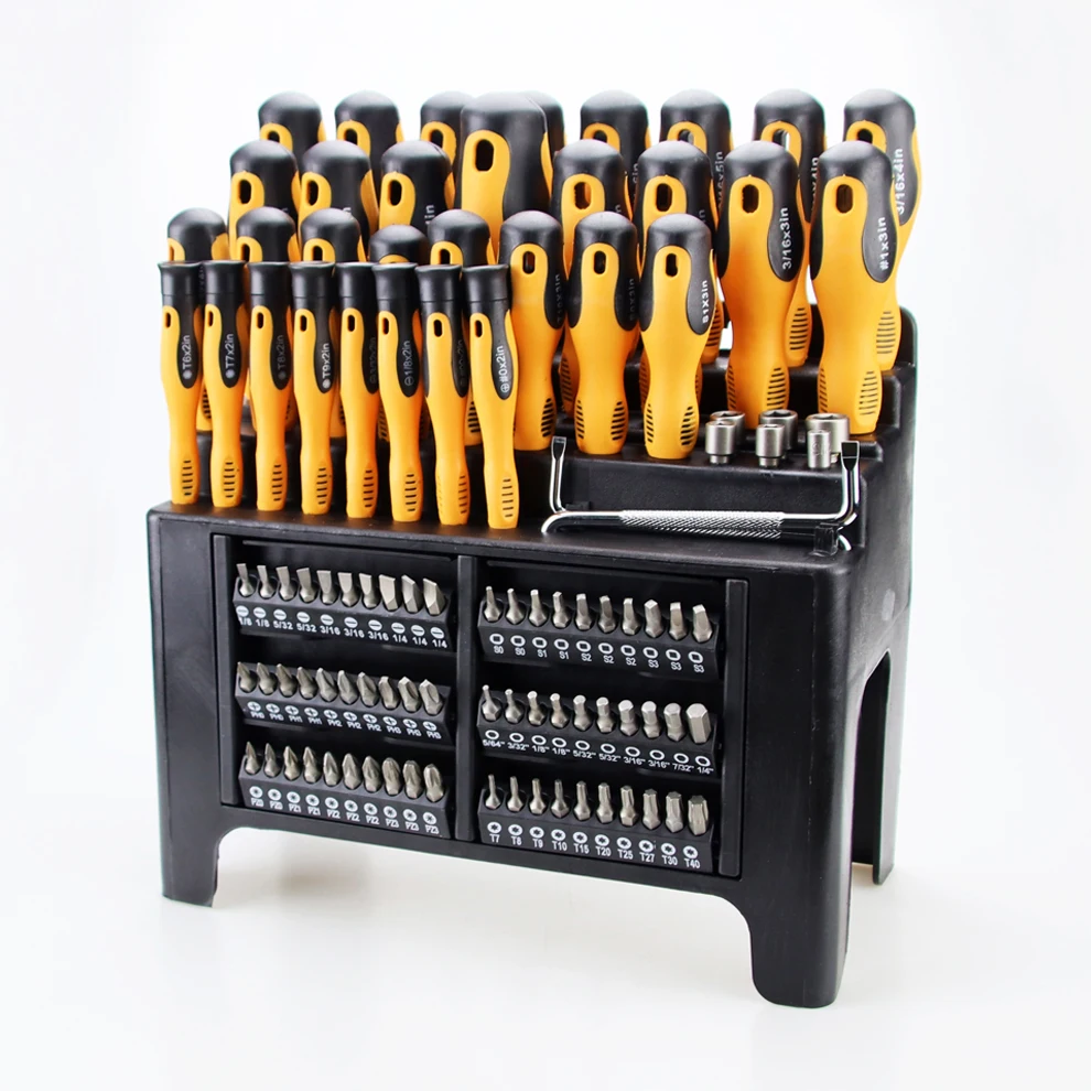 100pcs General Home Tool Precision 100 Pcs Screwdriver Set With Yellow and black handle