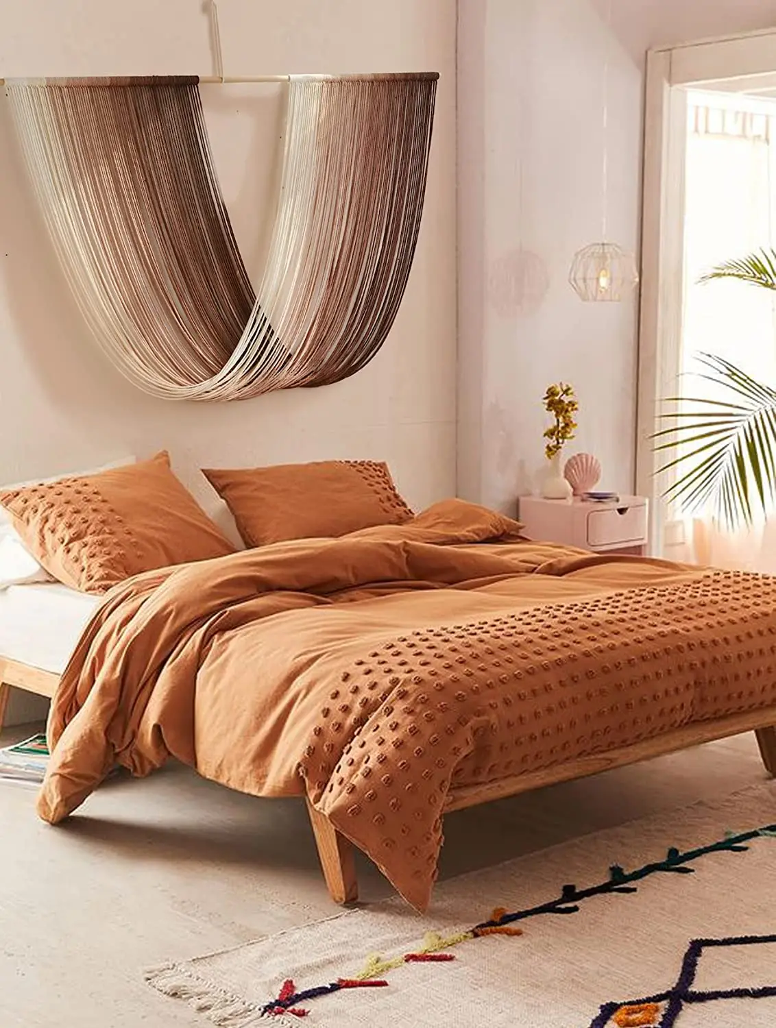 Tie-Dye Macrame Wall Hanging Large Bohemian Yarn Tapestry Wall Decor