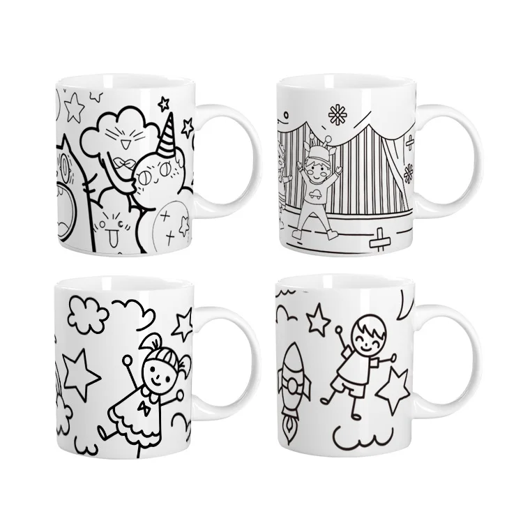Paint Your Own DIY Coffee Ceramic Mug Painting Kit for KidsCraft Cup Hand Painted Mug