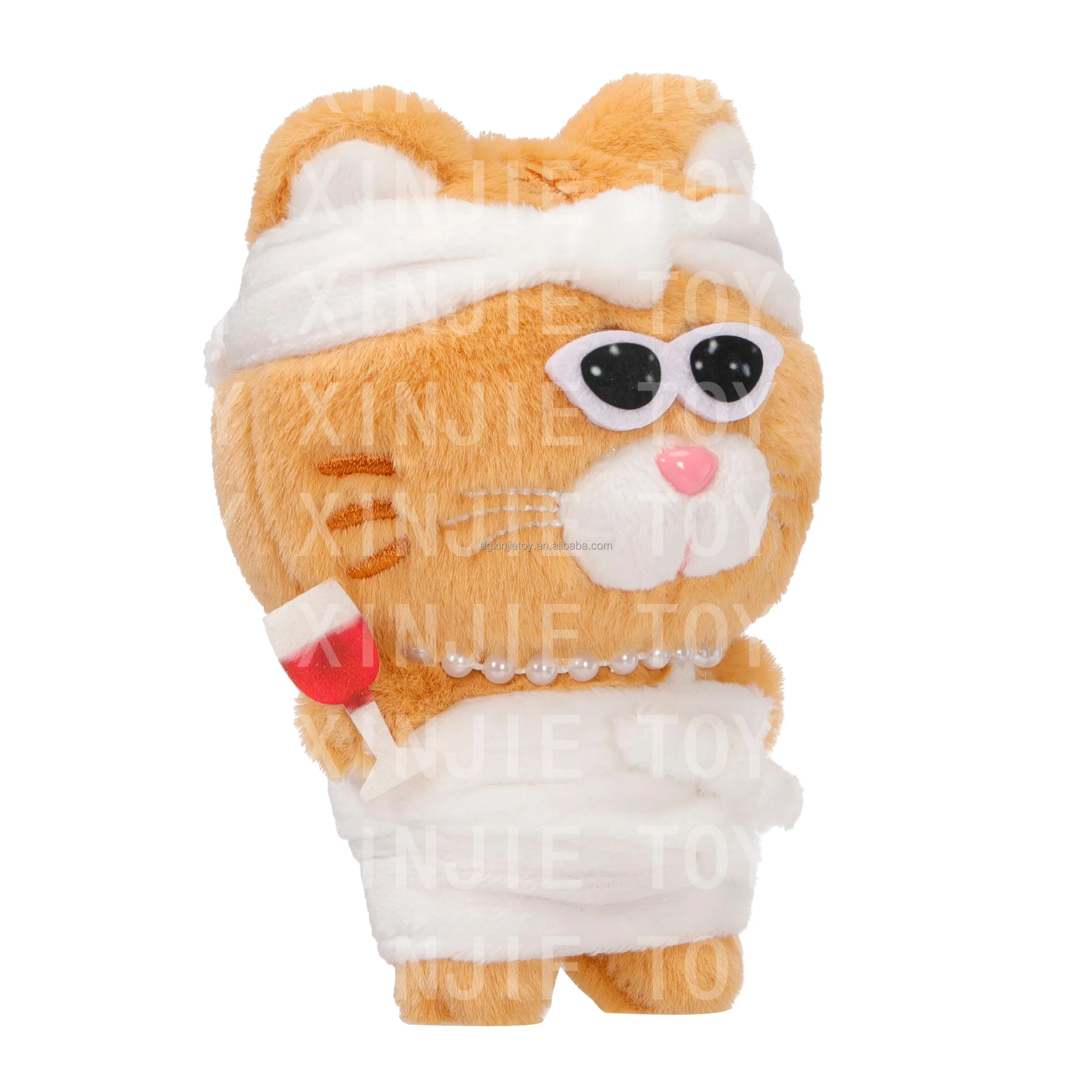 Customized Professional Beautiful Cat Stuffed Animal Toy Cartoon Soft Orange Plush Toys