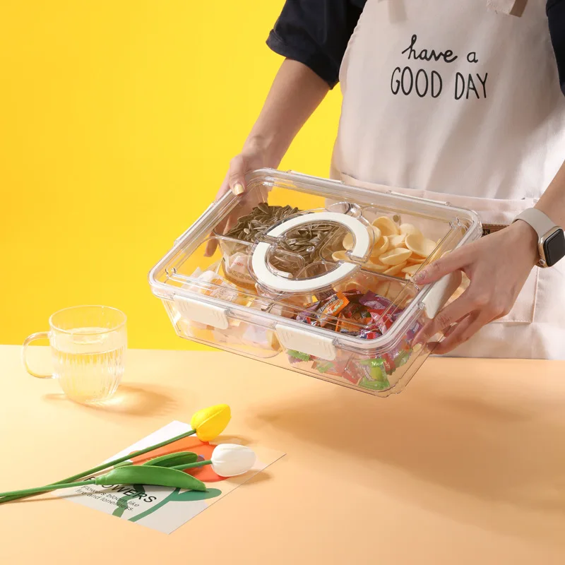 Wholesale Airtight Fruit Food Storage Containers Serving Tray with Lid