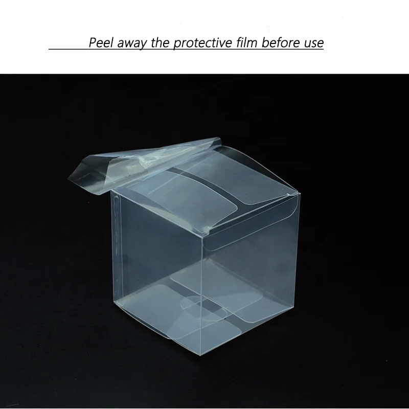 Transparent PET small packaging square boxes for cake clear PVC plastic gift foldable box