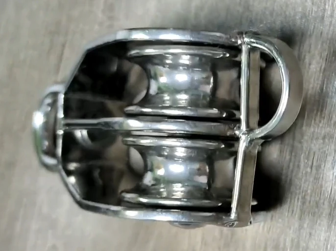 Product Customization M20 Double Pulley Block Stainless Steel Hardware Double Wheel Swivel Rigging Lifting for Wire Rope Loading