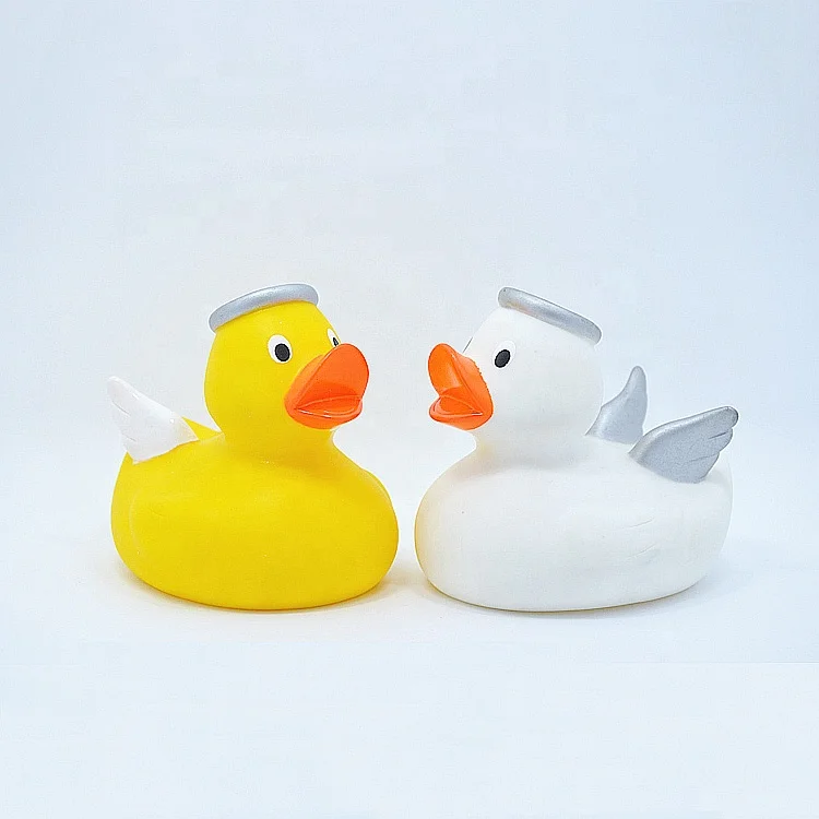 Wholesale Promotional Custom Soft PVC Bath Duck Squeeze Floating Plastic Angel Rubber Duck