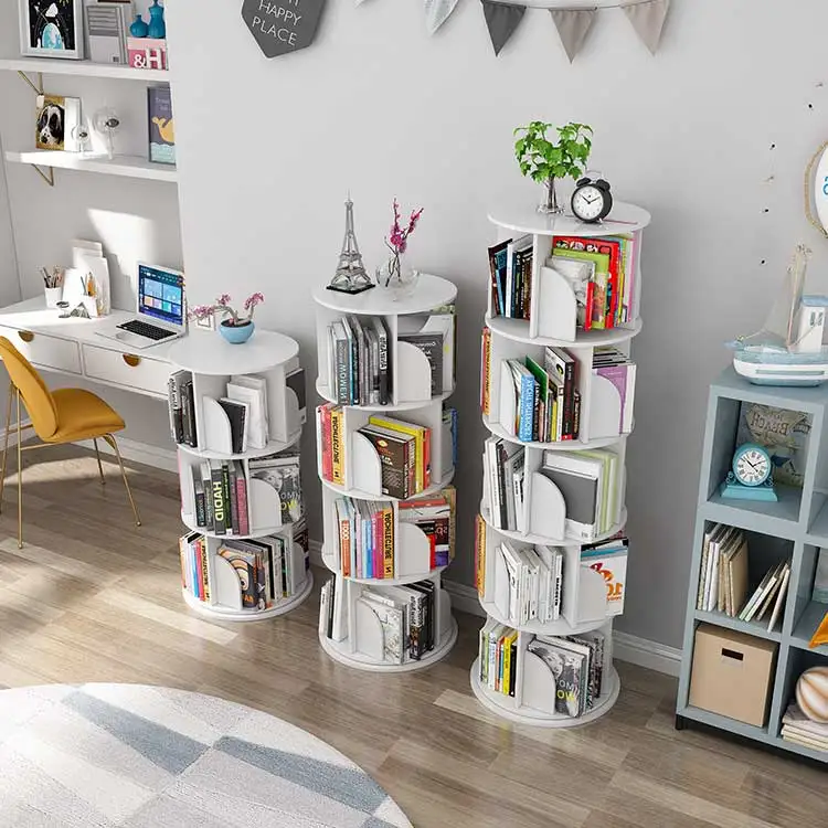 Современная простая многослойная детская вращающаяся книжная полка для кампуса