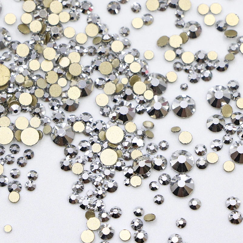 Mixed Sizes Flatback Rhinestone in Bulk Non Hotfix Fancy Nails Stones Rhinestones Crystals for Nail Clothes Decoration