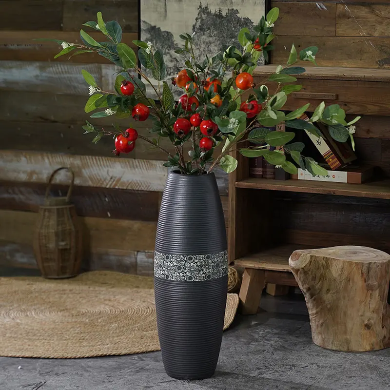 ribbed ceramic clay vase tall wedding vases porcelain chinese  vases   for centerpieces home accessories