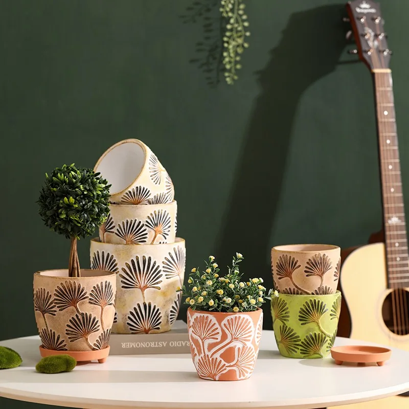 New arrival modern home garden decoration clay pot indoor ceramic succulent planters terracotta pots for plants