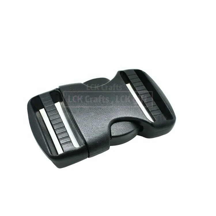 1 inch Black Plastic Buckle Clips Heavy Duty Dual Adjustable 25mm Quick Release Buckle