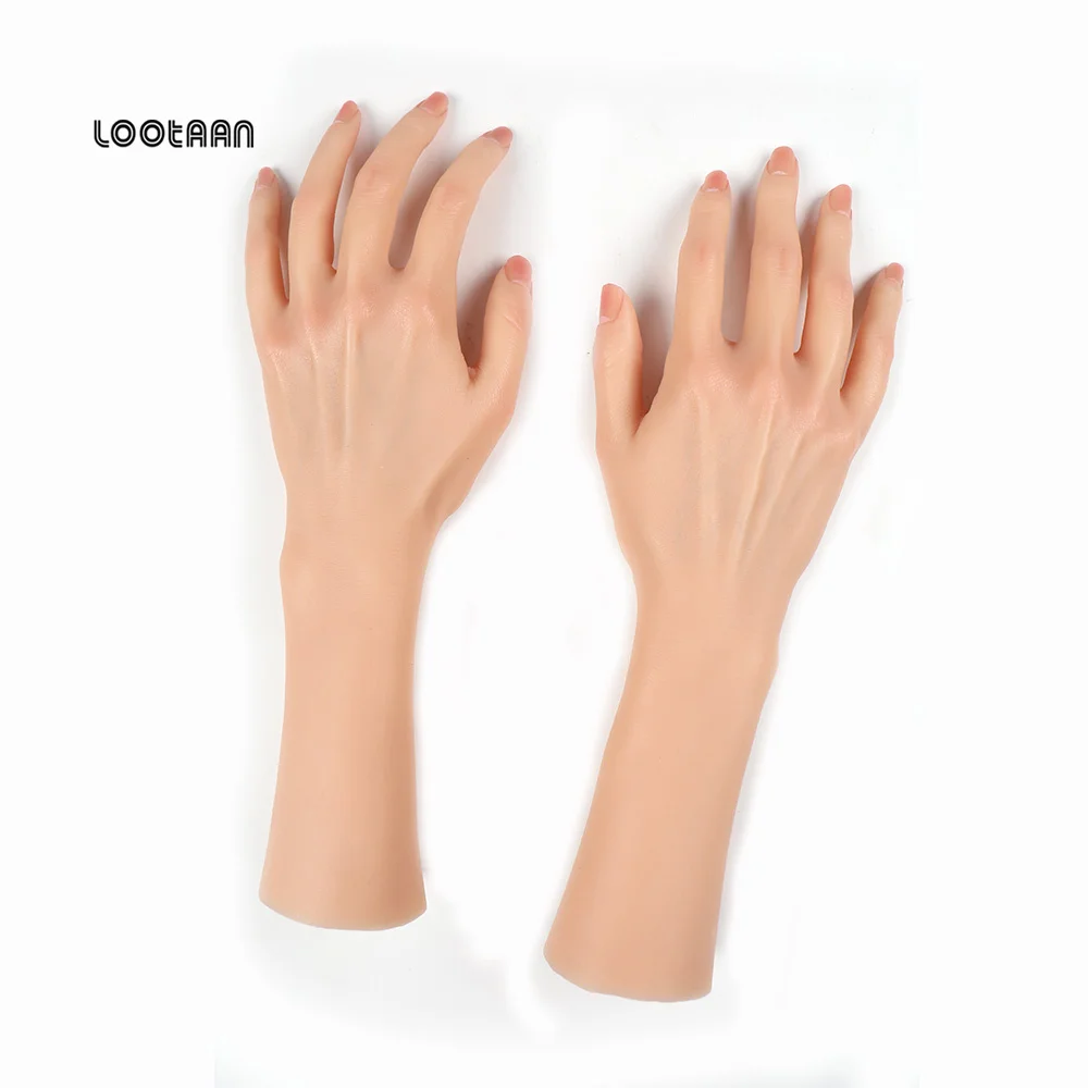 2021 Acrylic Nail Tools Practice Silicone Training Hands New Soft Nail Art Practice Rubber Finger Real Hand For Acrylic Nails