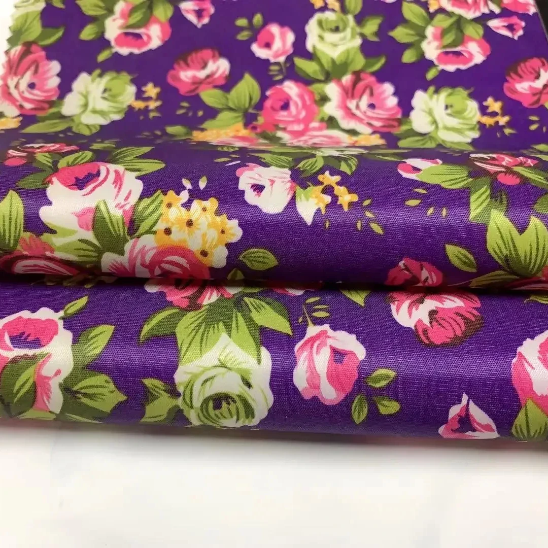 Versatile 190T Taffeta Precisely Transfer Printing White PVC Coating  Fabric with WR for Rainwear/Raincoat/Poncho