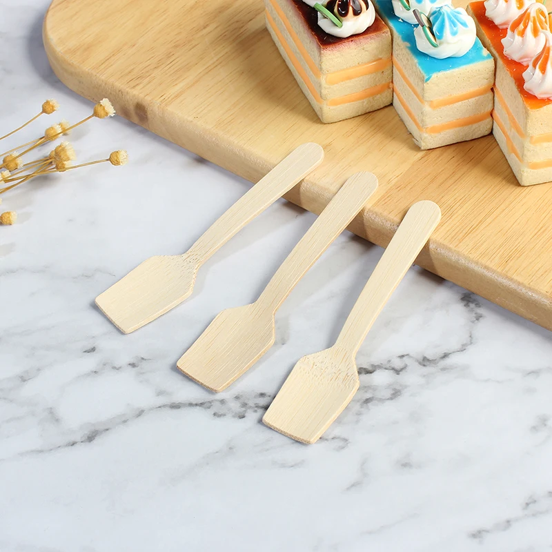 Hot selling High quality Disposable Kitchen Tableware Bamboo Ice Cream Scoop For dessert stores