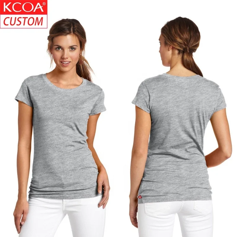 In Stock Wholesale 23 Colors Blank Plus Size Women Plain Tshirts