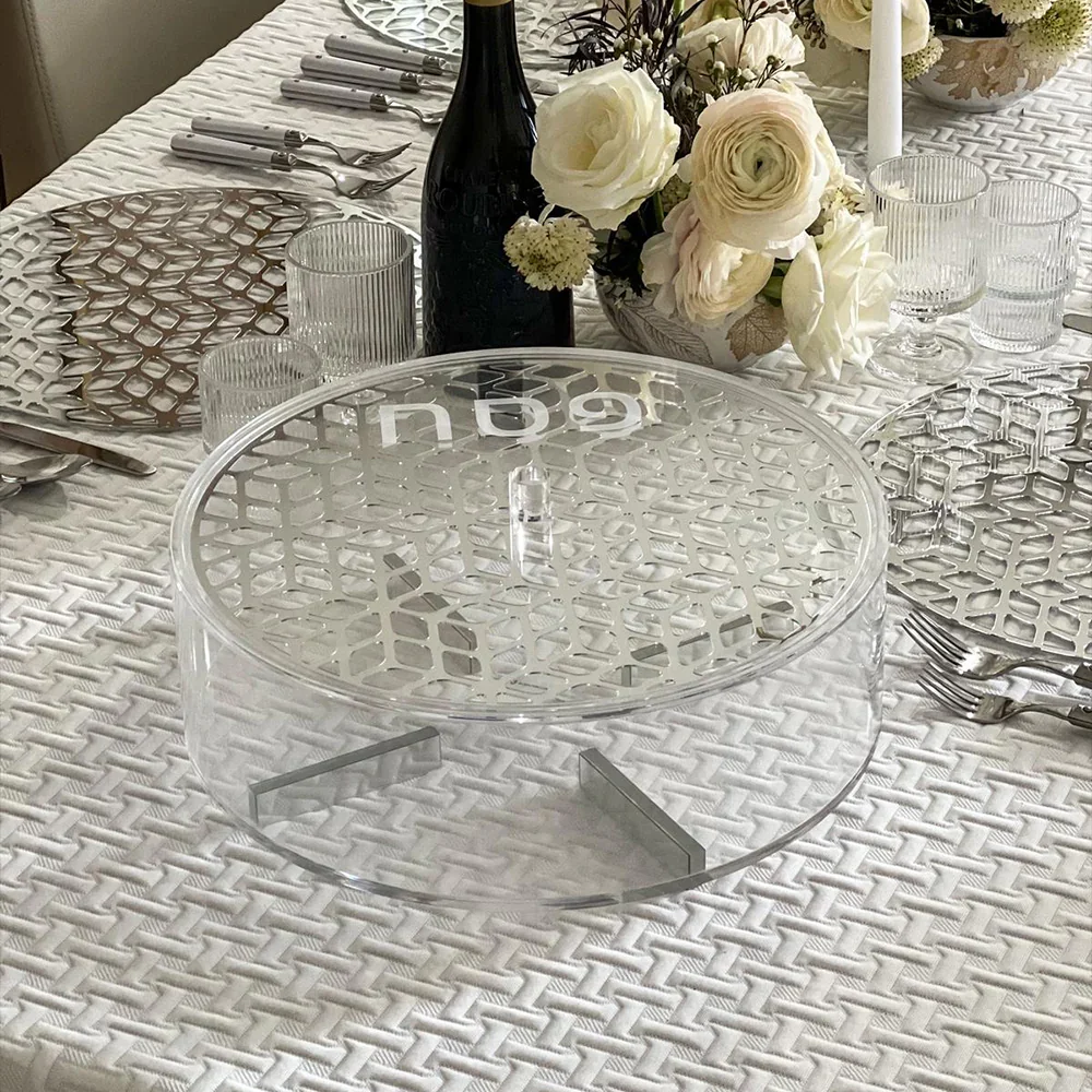 Lucite Marble Acrylic Lucite Cake Case Box Dome With Lid Lucite Cake Dome Factory Custom Acrylic Bread box  Matzah Box