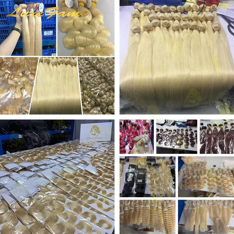  Человеческие волосы Deepwave бразильские пучки волос 613 выровненные светлые необработанные 7a 10a оптовая цена натуральные