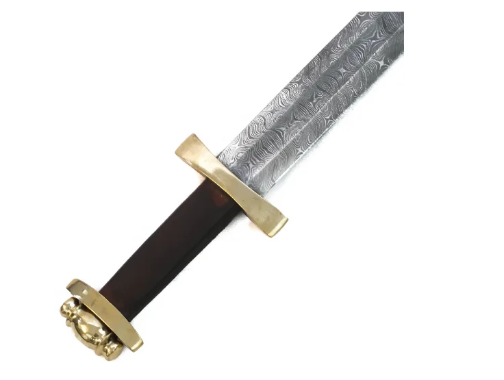 Custom Handmade Damascus Steel Viking Style Sword Longsword  Gladius With Leather sheath  drop shipping