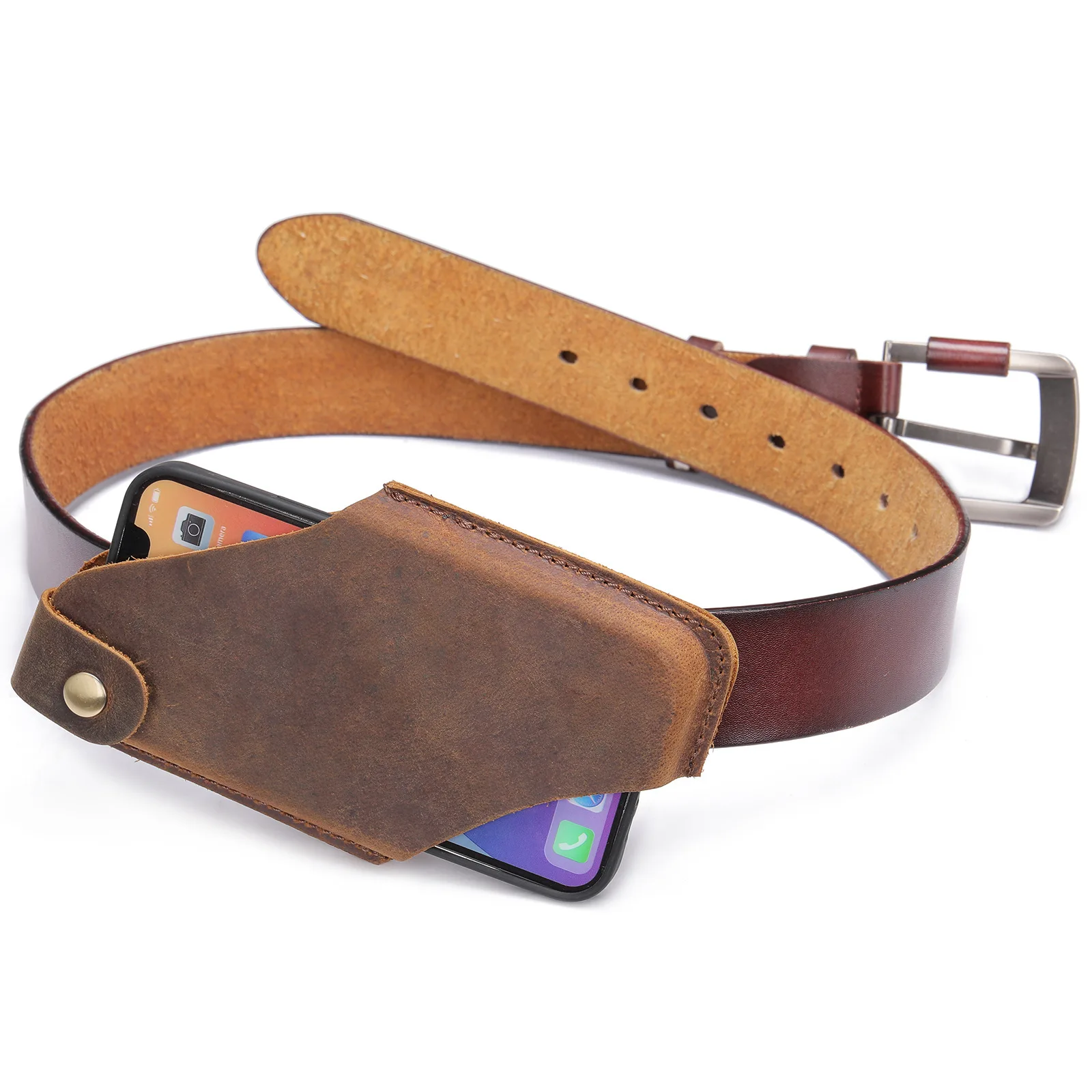 Vintage Men Leather Phone Case Belt Clip Holster Pouch Case genuine leather cell phone holster