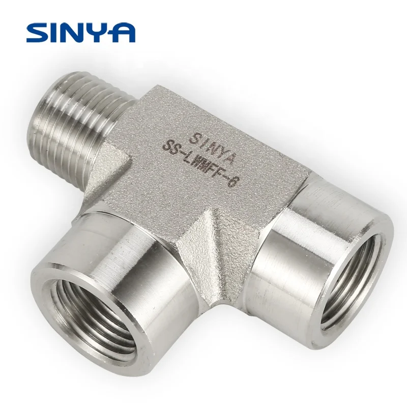 6000 PSI 3/8 NPT Male Female Stainless Steel 316/316L Swagelok Type  NPT Tube Fittings Instrumentation Street Tee Pipe Fittings
