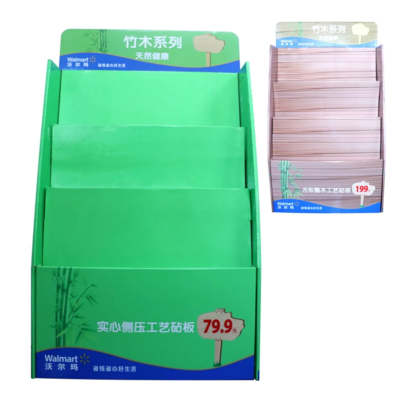 Custom floor retail store Kitchenware products promotion exhibition Bamboo wood cutting board Acrylic Cardboard Display Stand