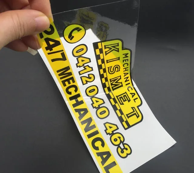 Mirror Working Hours Clear Vinyl Sticker