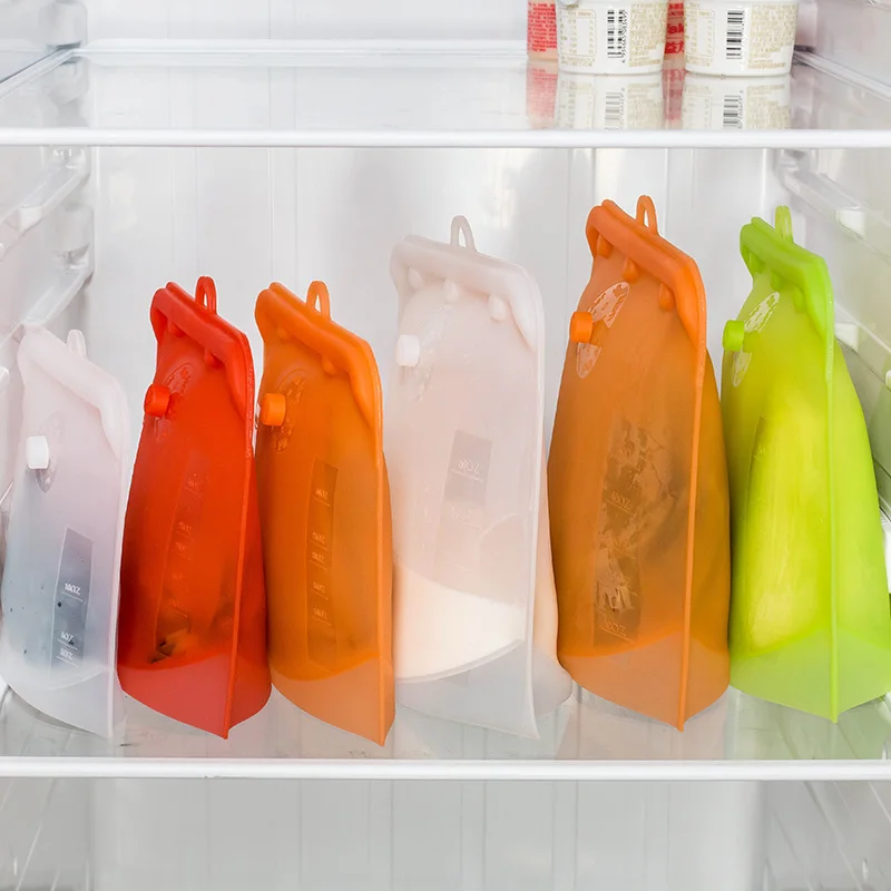 Newest Design BPA Free Food Storage Bags Vacuum Food Packaging Silicone Bags For Fruit Vegetable Storage