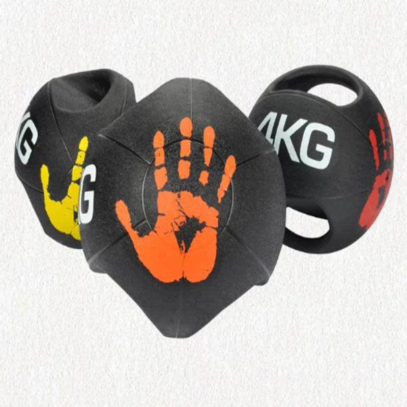 Дешевая цена, тренировочный мяч для тренажерного зала, тренировочный мяч с ручкой, резиновый мяч для упражнений, вес 3 кг-10 кг, взвешенный мяч с рукояткой