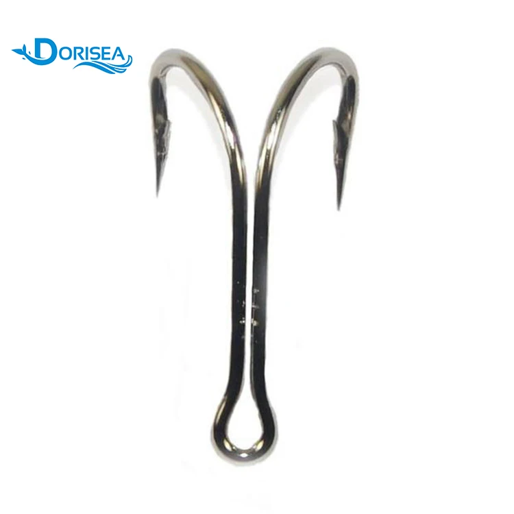 DORISEA High Carbon Steel 8238 Double Hook Soft Worm Ray Frog Fly Fishing Hook For Jig Bass