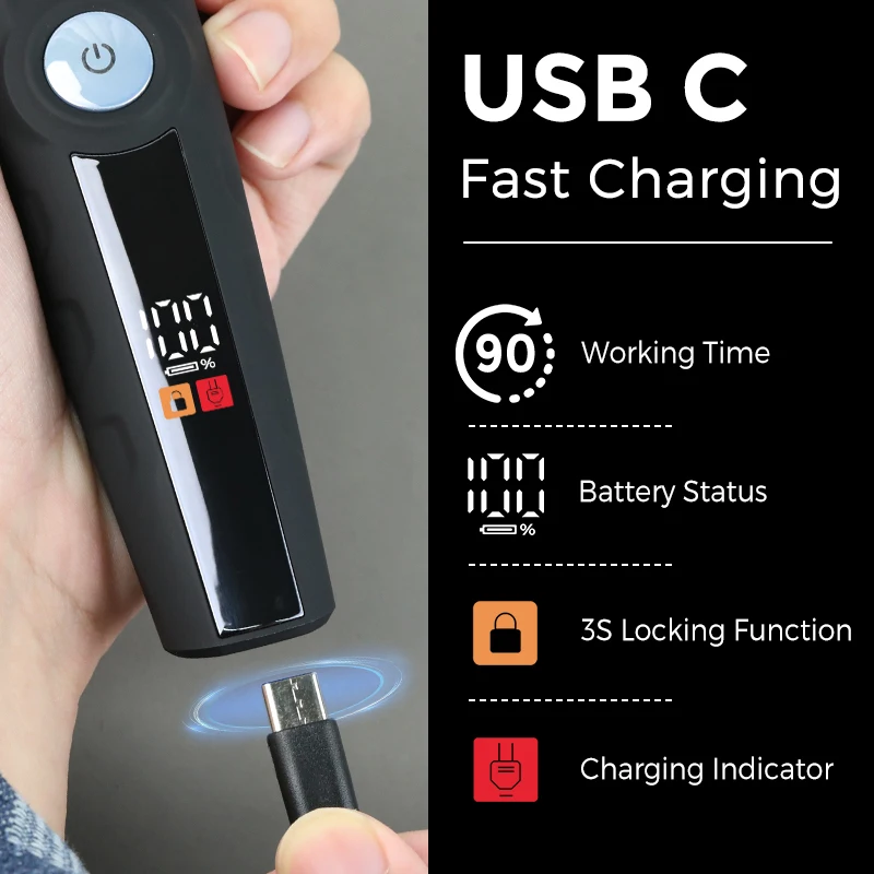 Rechargeable Transparent Hair Trimmers Professional Men Beard Trimmer Cordless Hair Trimmer