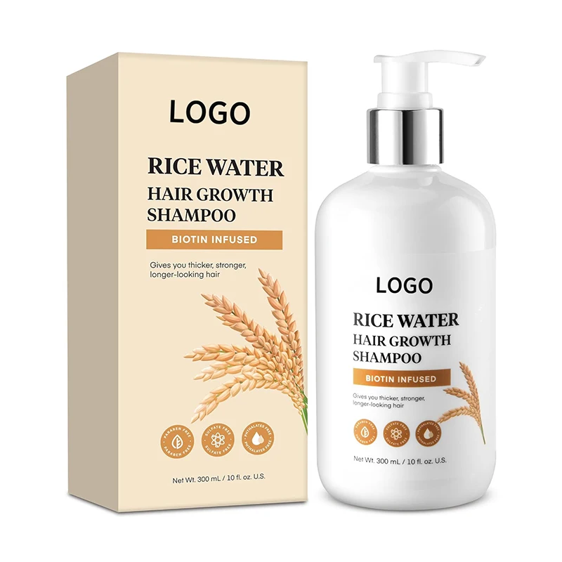 Hair Growth Shampoo Biotin Rice Water for Hair Growth Natural Thickening Shampoo with Rosemary for Hair Loss and Thinning Care