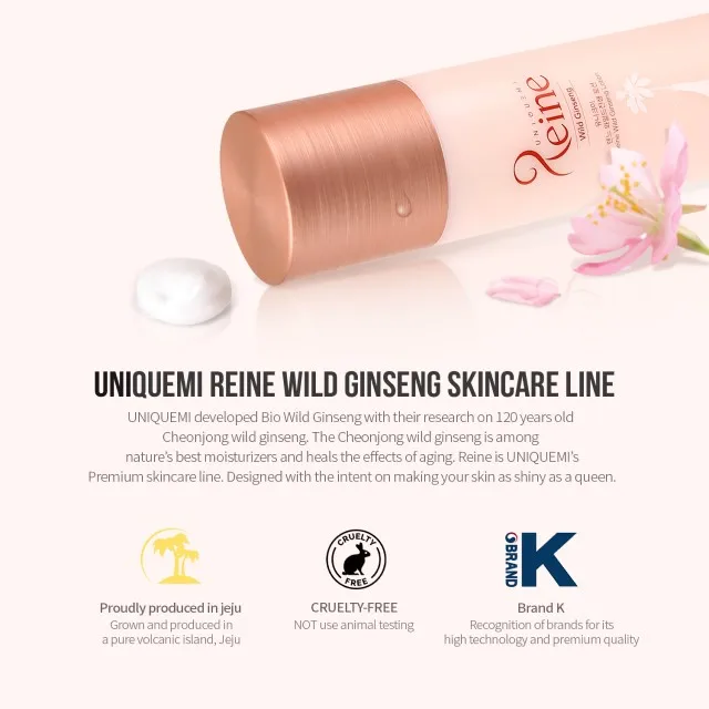 UNIQUEMI Korea Skin Lition Reine Wild Ginseng Lotion Contains 10,440 ppm of Wild Ginseng For Healthy Skin Made in Korea