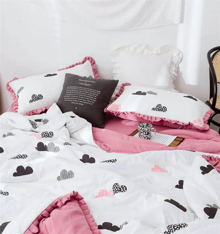 European Style Polyester Summer Blanket Luxury Bedsheet Bedding Set Bedroom Decor