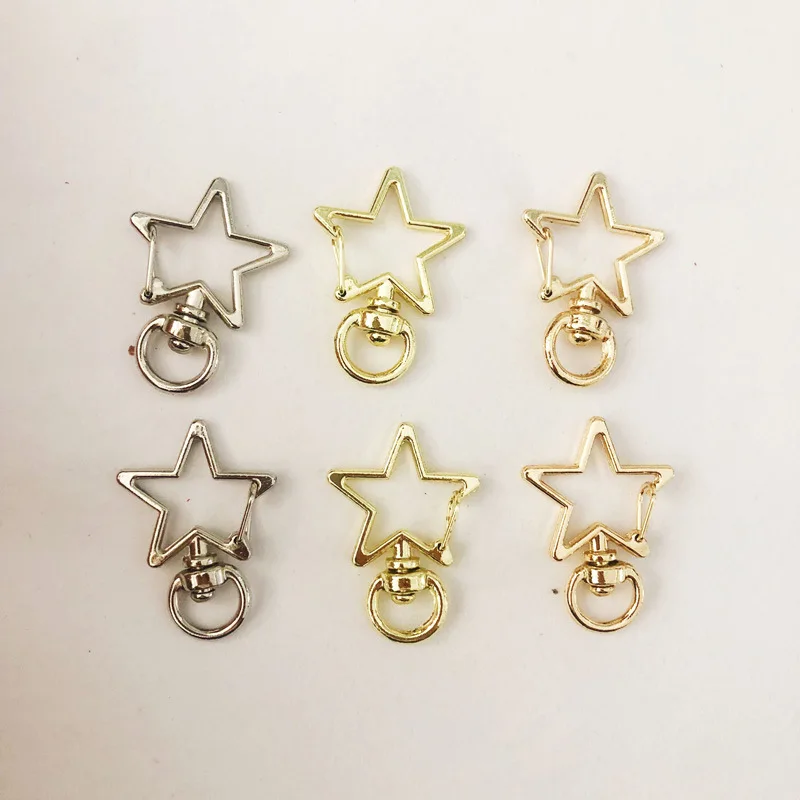 AA0160379 Star shape Keychains Lobster Clasps Hooks Key Chain Key Rings for DIY Trinkets Keychain Jewelry Findings