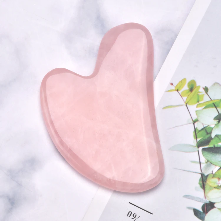 Wholesale Rose Quartz  Bulk Gua Sha Board Set  For Face Beauty Custom Private Label Packaging Box Thin Face Anti-Puff