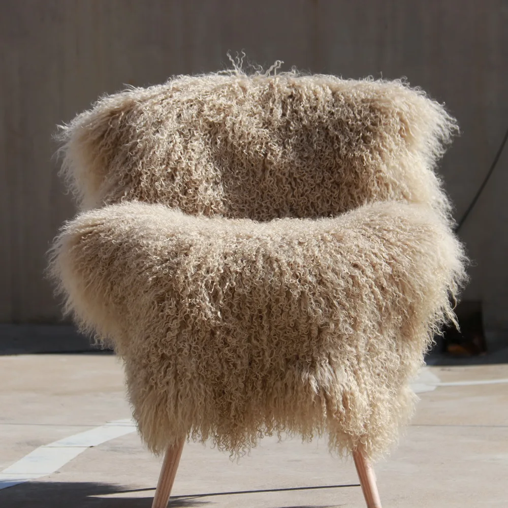 Curlyfur Grey Color  60x120cm Leather Measurement Soft Wool Natural Fur 100% Real Fiber Tibetan Sheepskin Lining Skins Plate