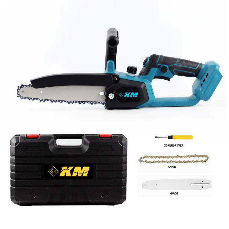 KM Handheld Lithium Battery Chainsaw Garden Tools 12 inch Wood Cutting Machine Chainsaw