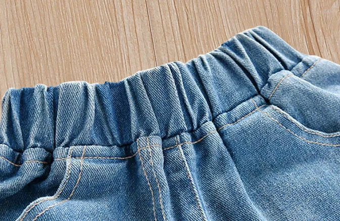 
2021 New Arrival Chic Design Wholesale Custom Cartoon Jeans Kids Jeans Pants For Girl 