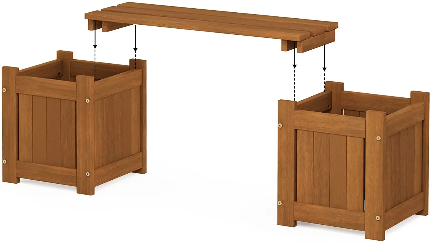 Outdoor Natural  Wood Planter Box Barrel Wood Flower Pot Buckets