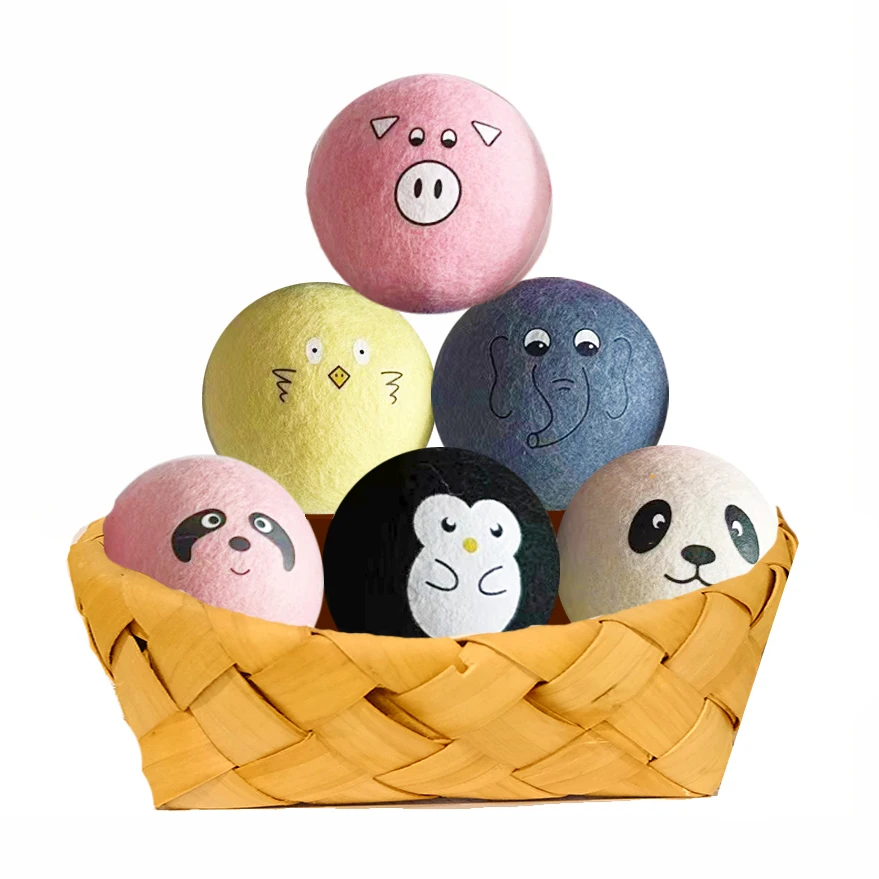 2024 Bestseller Organic Handmade 100% New Zealand Wool Dryer Laundry Balls in Stock Laundry Drying Balls for Washing Machine