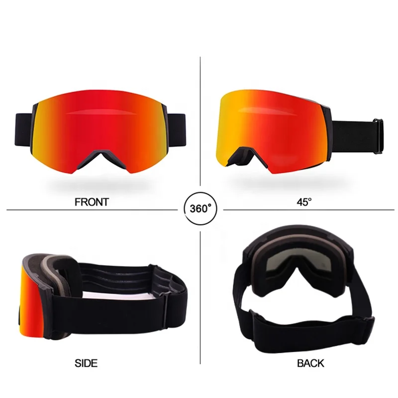 New custom ski goggles magnetic snowboard goggles winter sport adult skiing glasses anti-fog UV400 magnet snow goggles