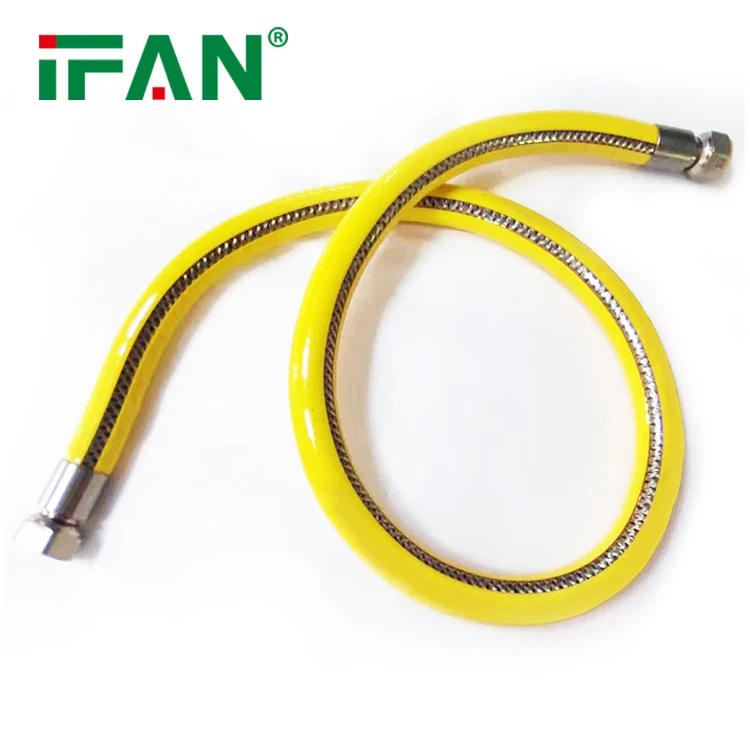 IFAN CSST Yellow Coated Stainless Steel Corrugated Tube Gas Flex Connector Conversion Kit Grill Hose