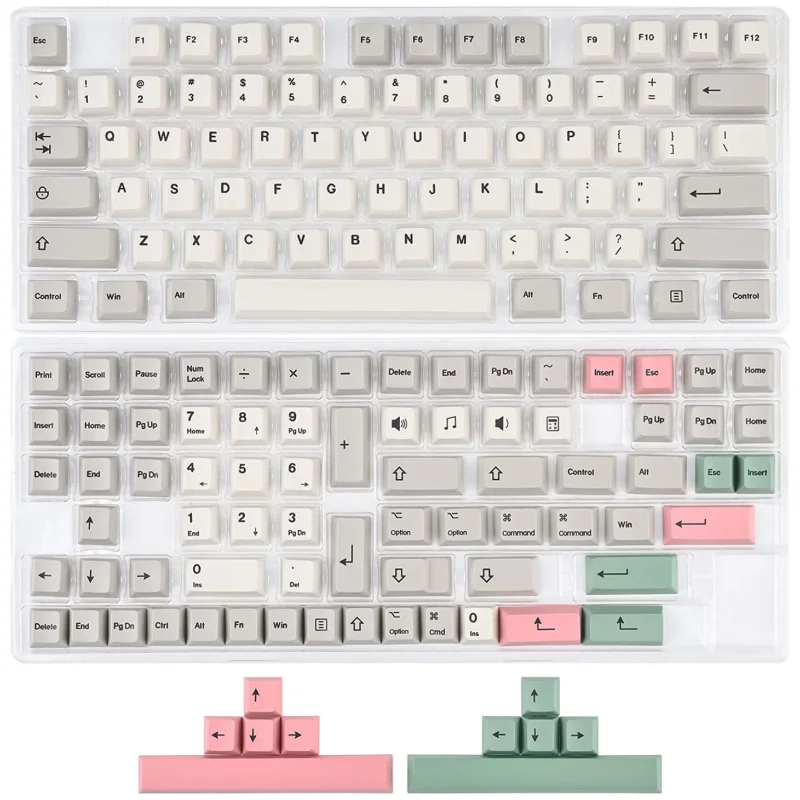 kred Cherry Profile Keycaps 60 Percent Retro Aluminum 158-key Cover Set Dye Sublimation for Cherry Mx Switch Mechanical