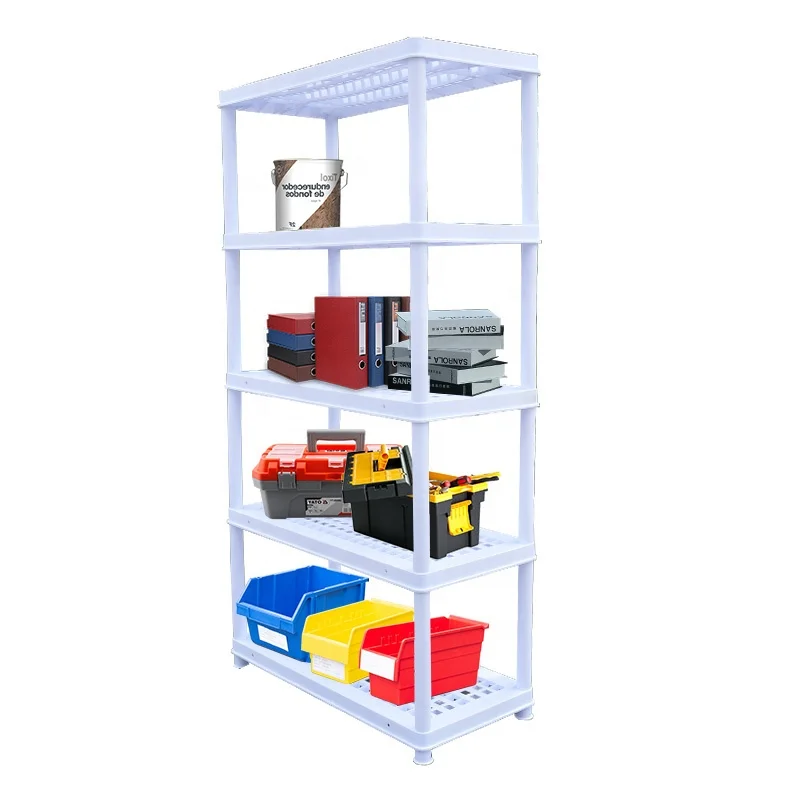 Large Load Capacity Boltless Industrial Warehouse Stackable Storage Shelves & Units Home Kitchen Plastic Shelf Rack